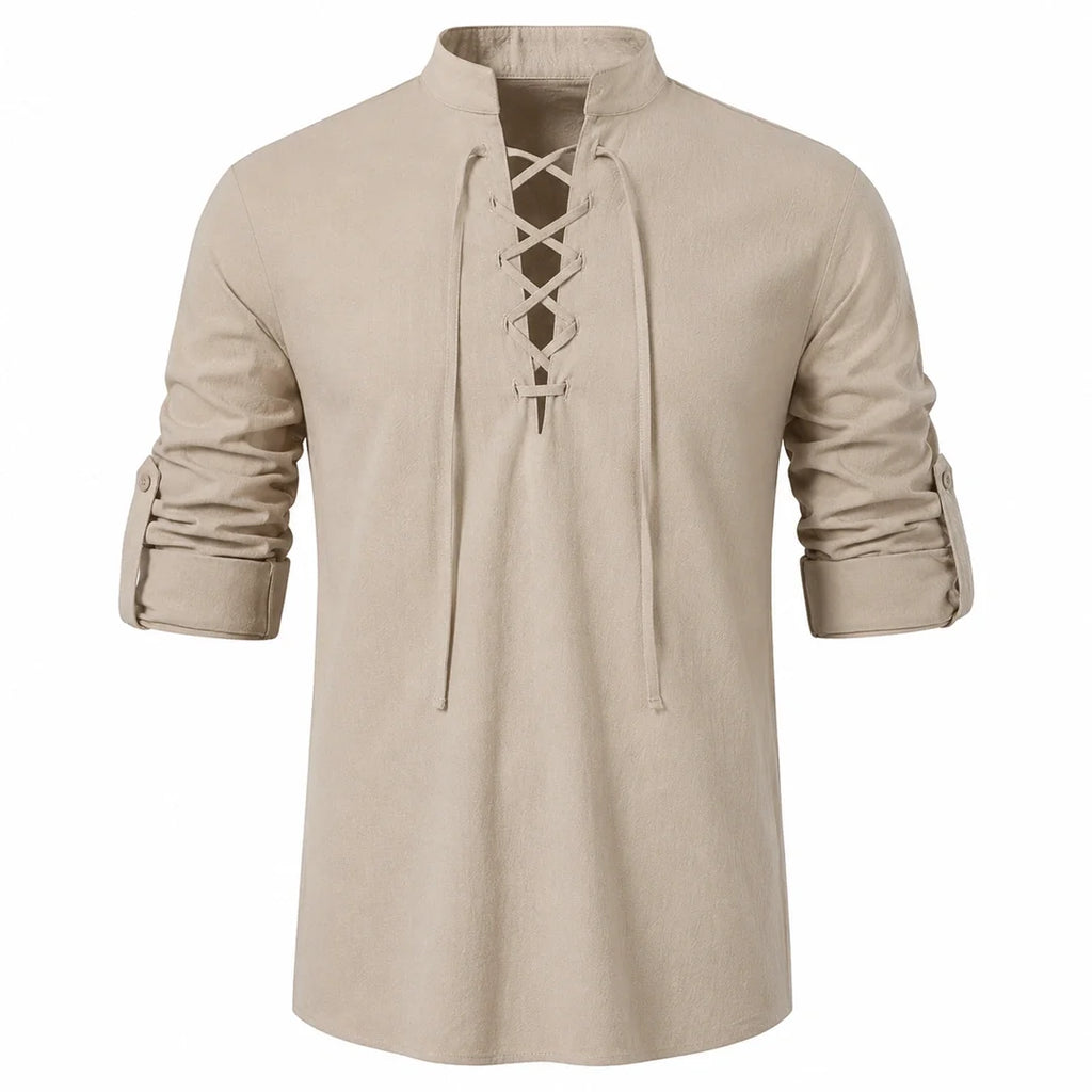 Caspian Men’s Relaxed-Fit Lace-Up Shirt