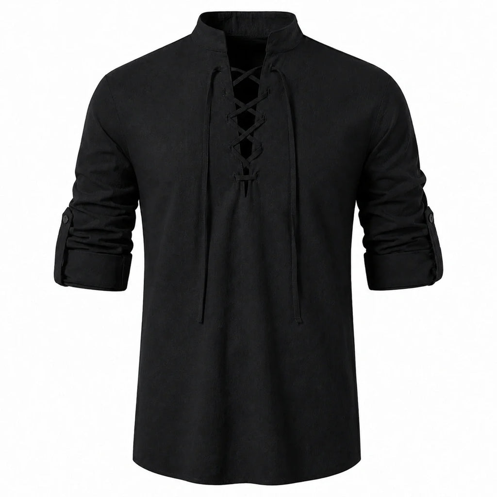 Caspian Men’s Relaxed-Fit Lace-Up Shirt