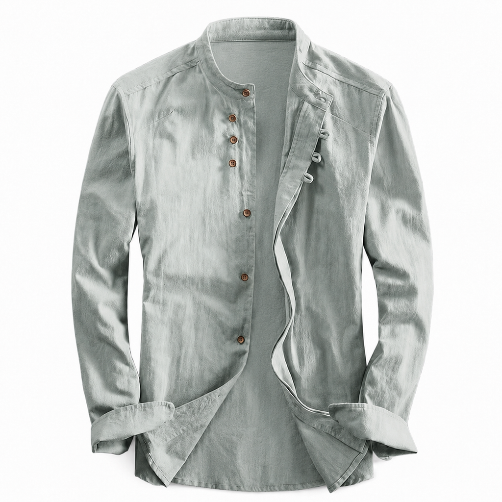Kyoto - Men's Ultra Comfortable Band Collar Shirt